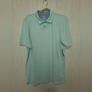 NWT Flag And Anthem Mens Size Medium Madeflex Golf Polo Shirt Blue/Green